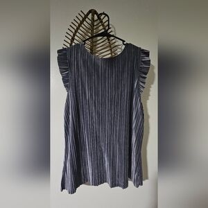 Worthington Charcoal Pleated Blouse